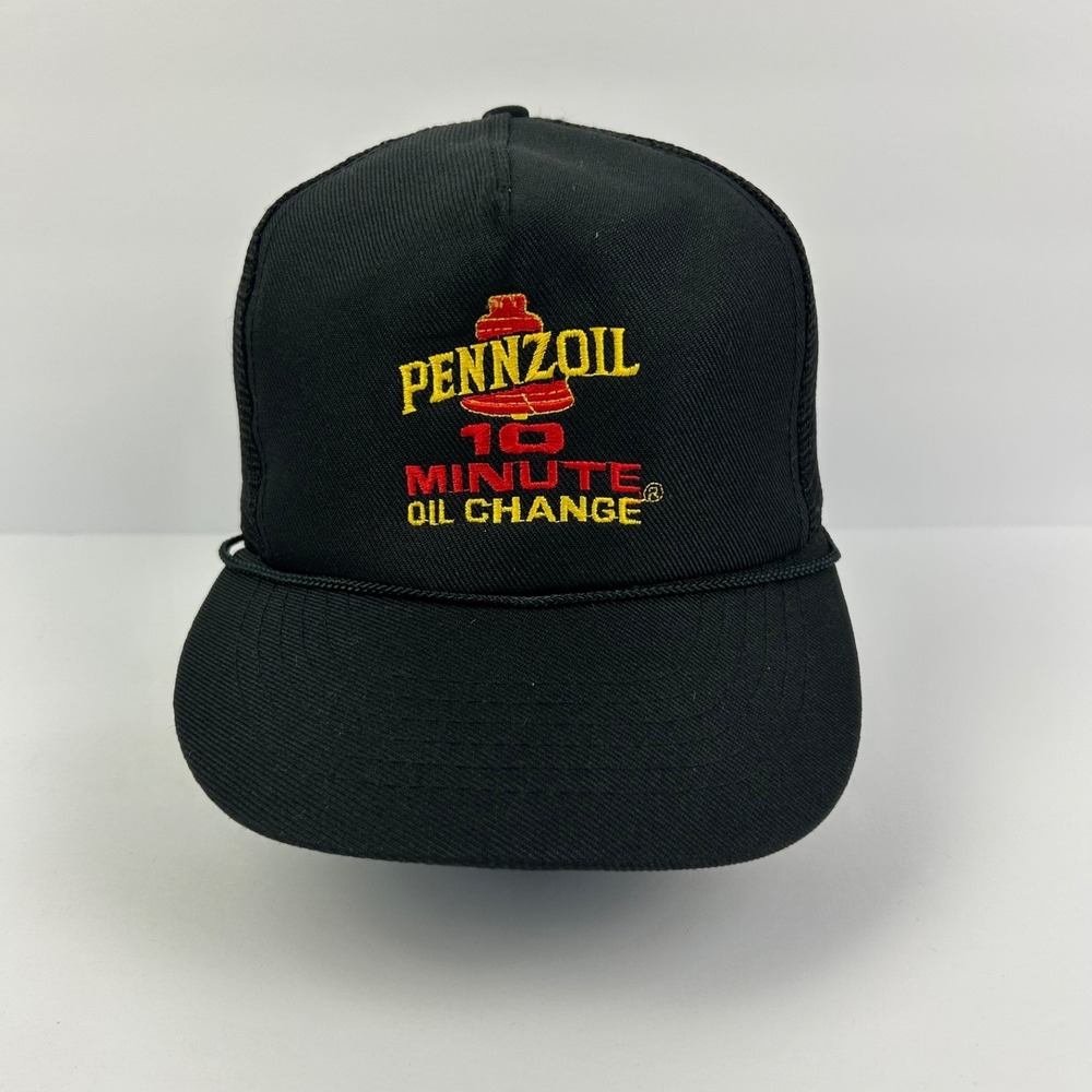 Vintage 90s Pennzoil Trucker Hat Cap Snap Back Adjustable Oil Change Nascar Men